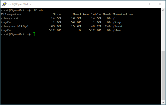 resizing the OpenWRT root partition via ssh